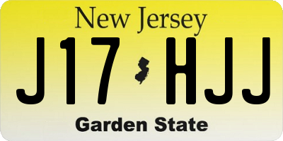 NJ license plate J17HJJ
