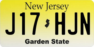 NJ license plate J17HJN