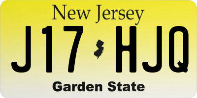 NJ license plate J17HJQ