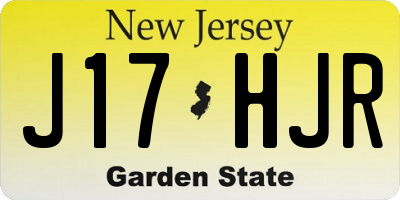 NJ license plate J17HJR