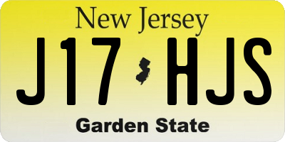 NJ license plate J17HJS