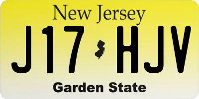 NJ license plate J17HJV