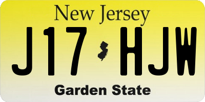 NJ license plate J17HJW