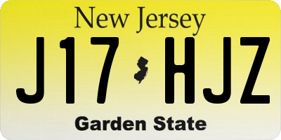 NJ license plate J17HJZ