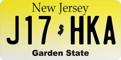 NJ license plate J17HKA