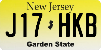 NJ license plate J17HKB