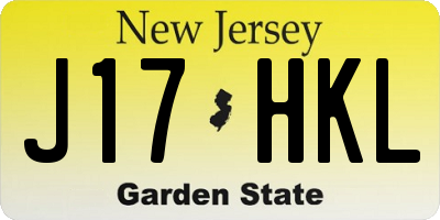 NJ license plate J17HKL