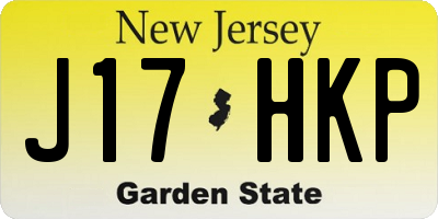 NJ license plate J17HKP