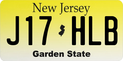 NJ license plate J17HLB
