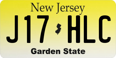 NJ license plate J17HLC