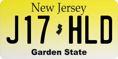 NJ license plate J17HLD