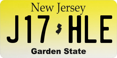 NJ license plate J17HLE