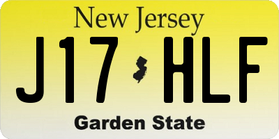 NJ license plate J17HLF