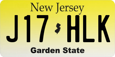 NJ license plate J17HLK
