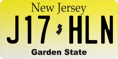 NJ license plate J17HLN