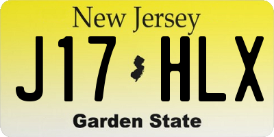 NJ license plate J17HLX