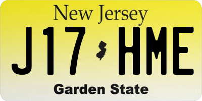NJ license plate J17HME