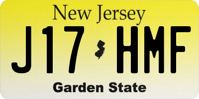 NJ license plate J17HMF