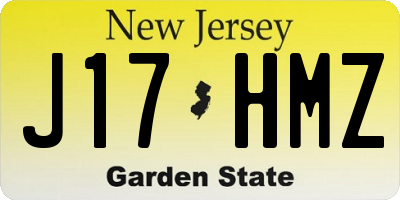 NJ license plate J17HMZ