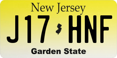 NJ license plate J17HNF