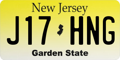 NJ license plate J17HNG