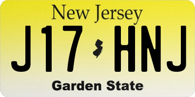 NJ license plate J17HNJ