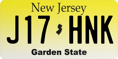 NJ license plate J17HNK