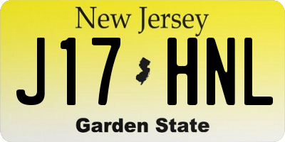 NJ license plate J17HNL