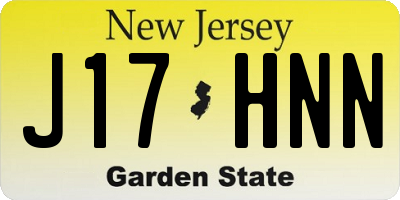 NJ license plate J17HNN