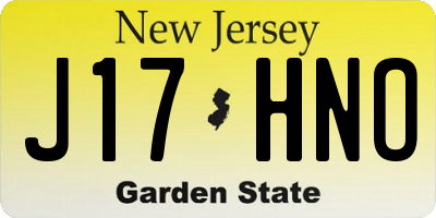 NJ license plate J17HNO