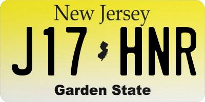 NJ license plate J17HNR