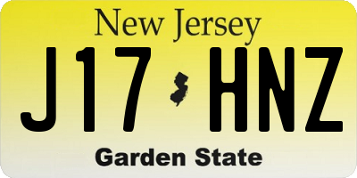 NJ license plate J17HNZ