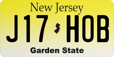 NJ license plate J17HOB