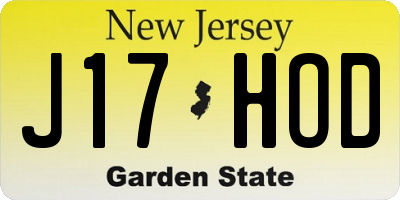 NJ license plate J17HOD