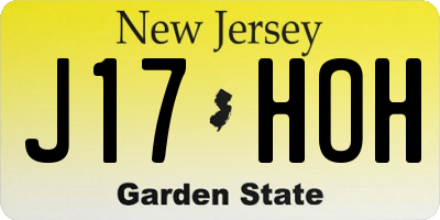 NJ license plate J17HOH