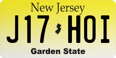 NJ license plate J17HOI