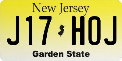 NJ license plate J17HOJ