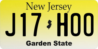 NJ license plate J17HOO