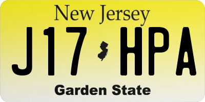 NJ license plate J17HPA