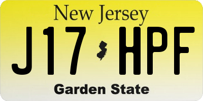 NJ license plate J17HPF