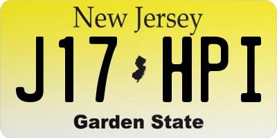 NJ license plate J17HPI