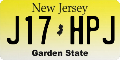 NJ license plate J17HPJ