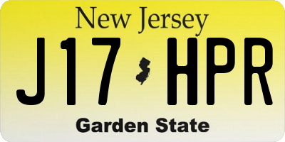 NJ license plate J17HPR