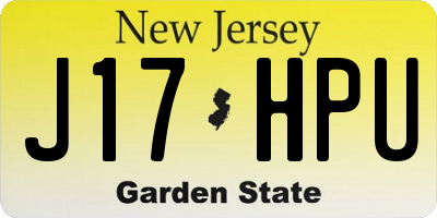 NJ license plate J17HPU