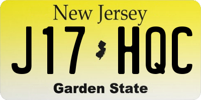 NJ license plate J17HQC