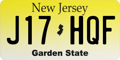 NJ license plate J17HQF