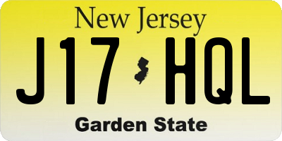 NJ license plate J17HQL