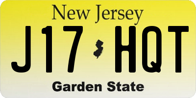 NJ license plate J17HQT