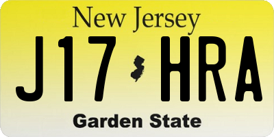 NJ license plate J17HRA