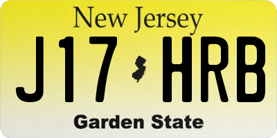 NJ license plate J17HRB